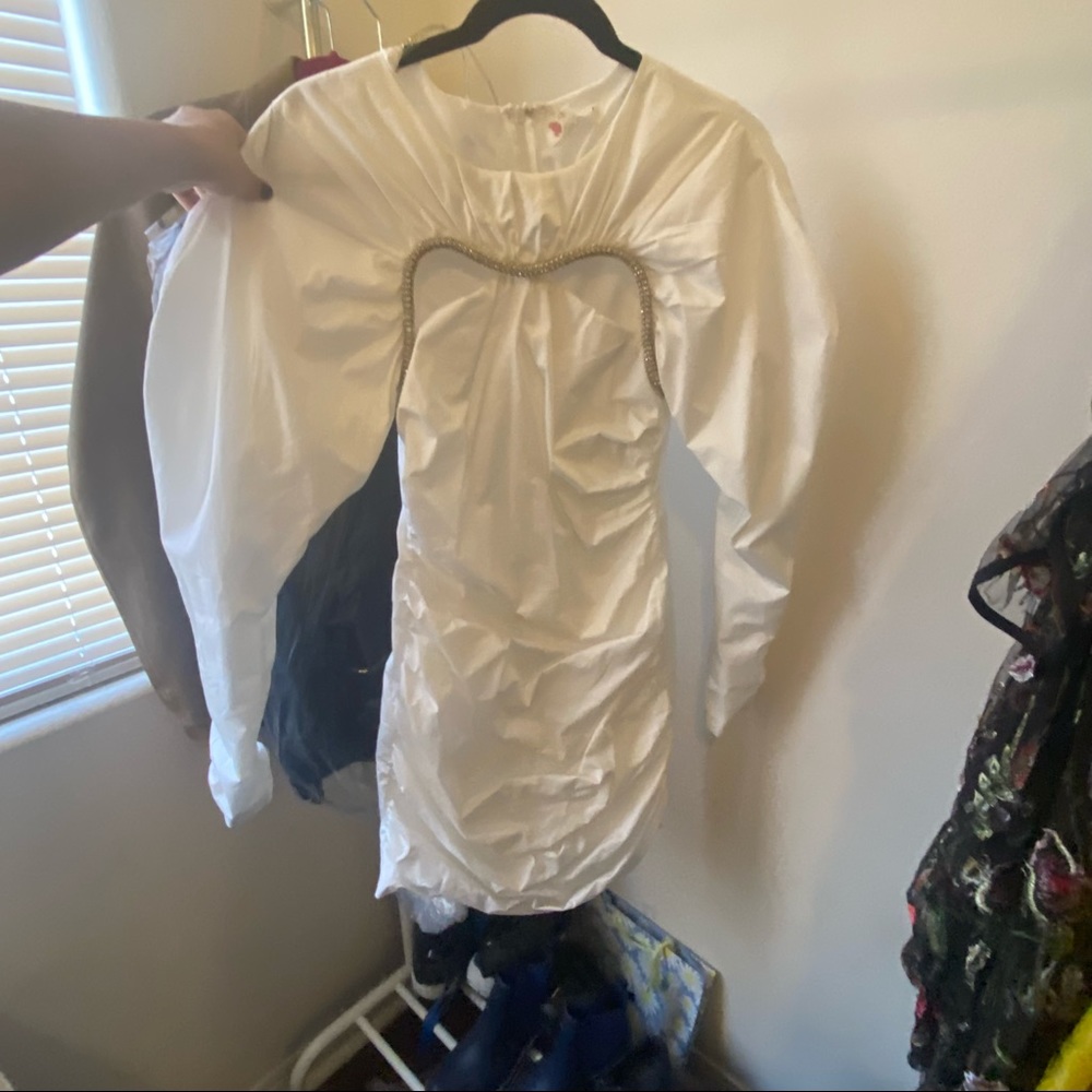 Brand New ruched White Dress